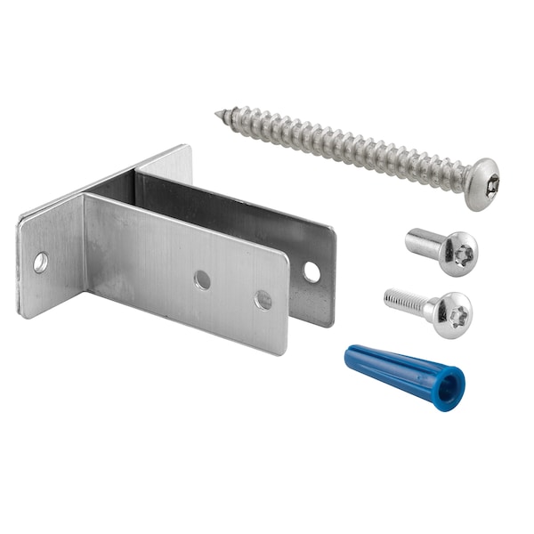 Two Ear Wall Bracket, For 1-in. Panels, Stainless Steel, Satin Finish Single Pack